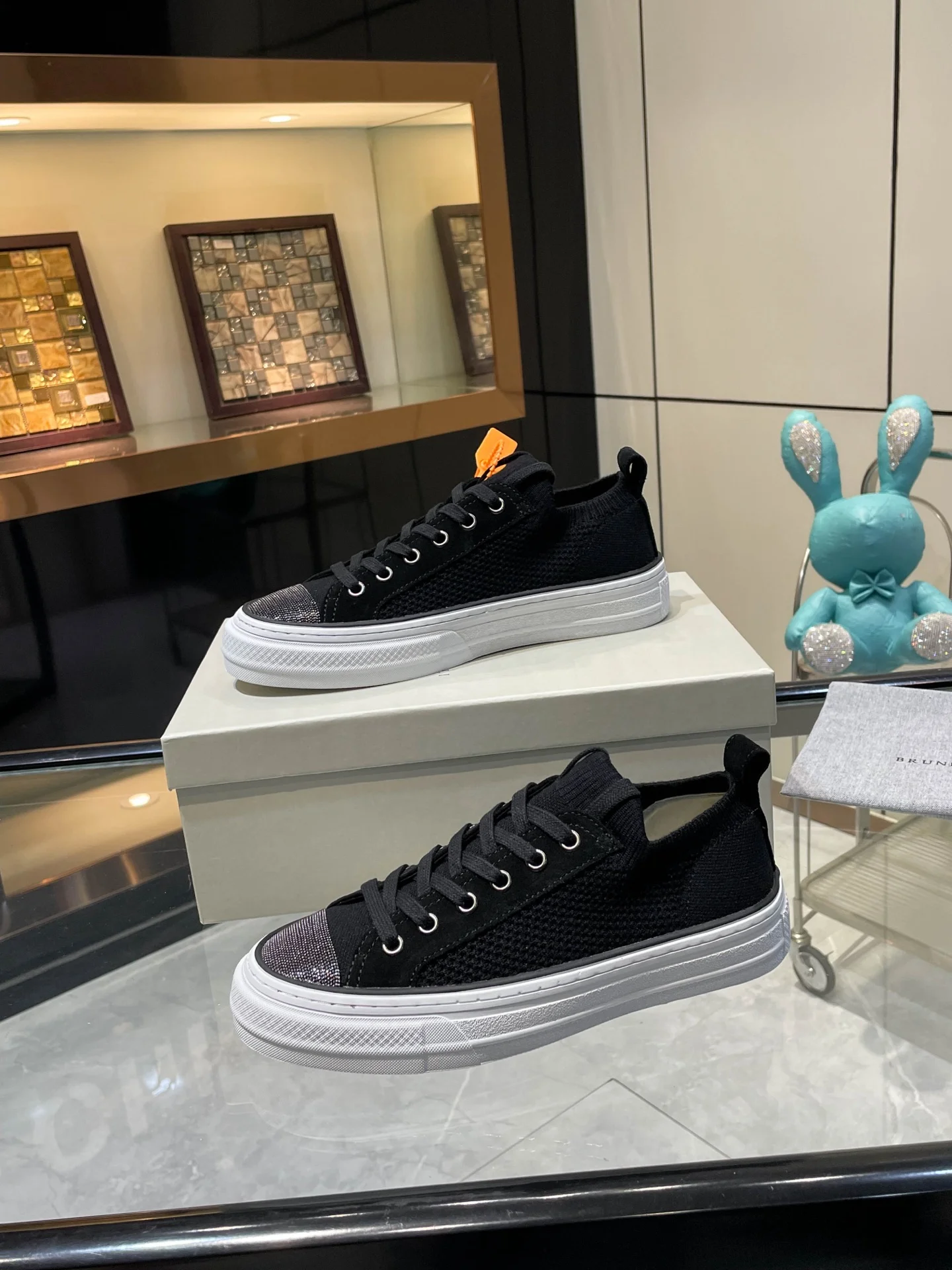 Brunello Cucinelli 2025 SS Black Knit Sneakers