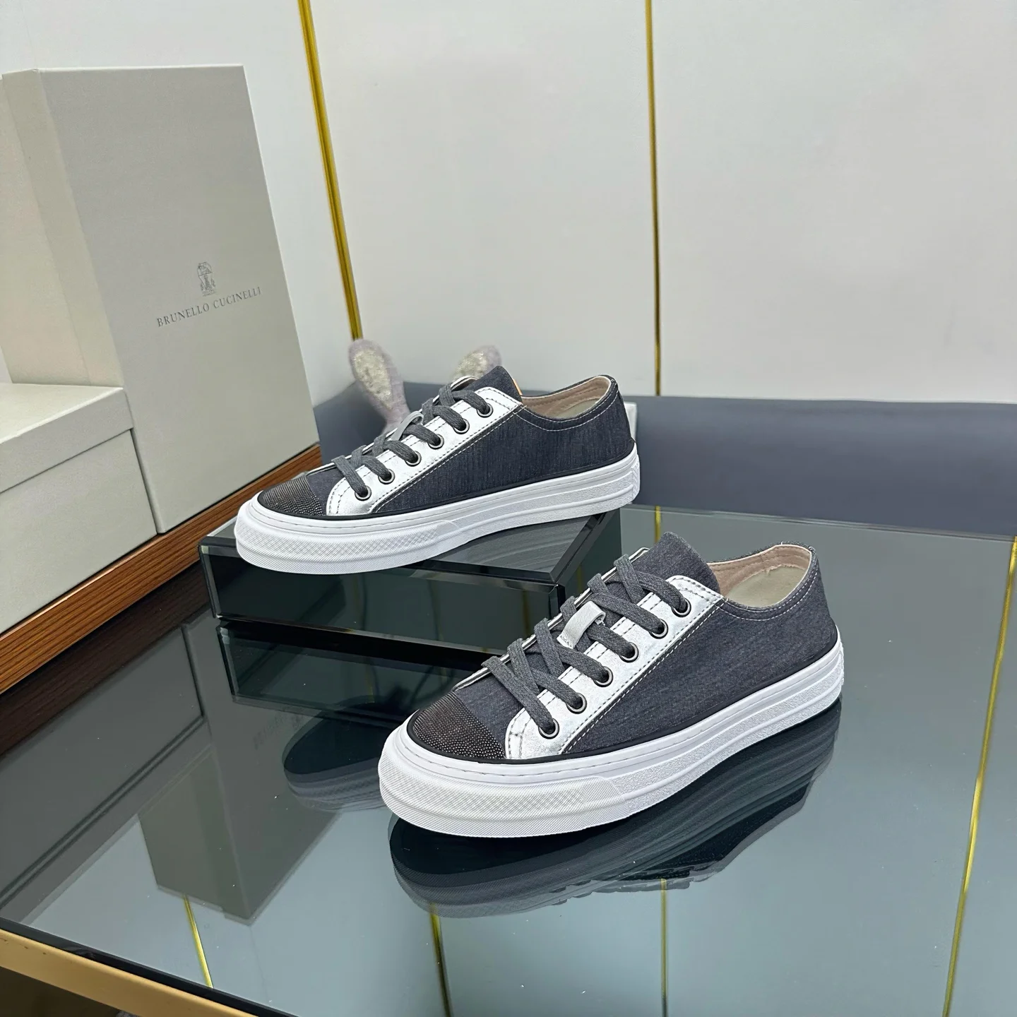 Brunello Cucinelli Canvas Low-Top Sneakers
