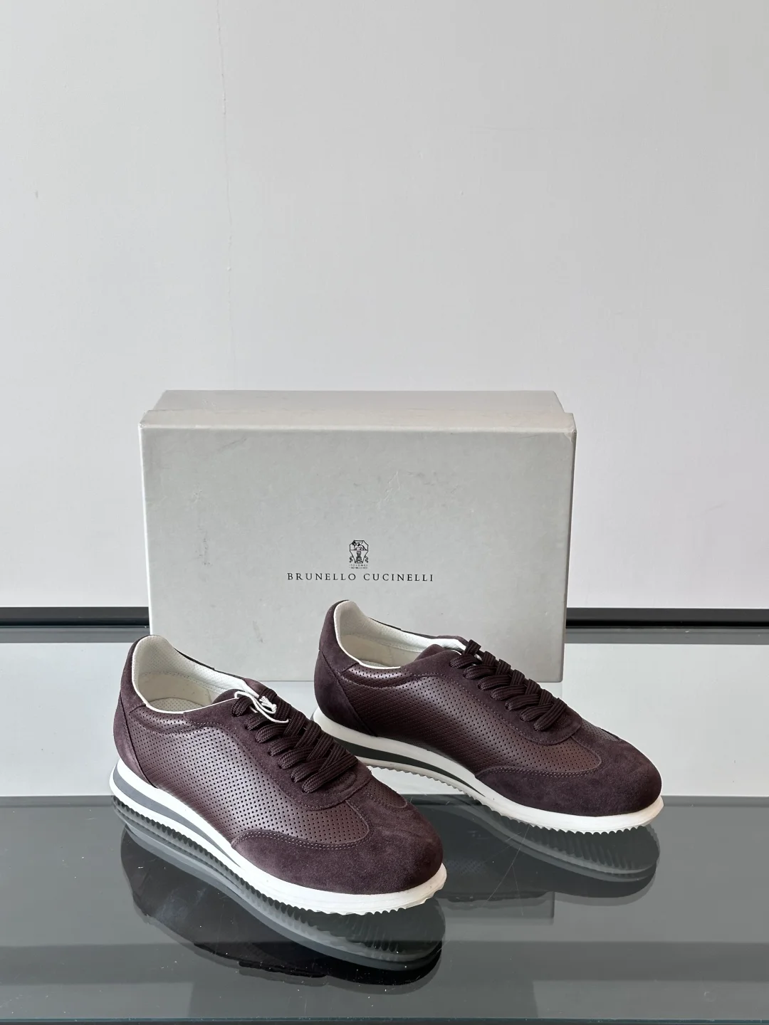 Brunello Cucinelli Men’s Dark Brown Suede & Leather Sneakers – Italian Craftsmanship