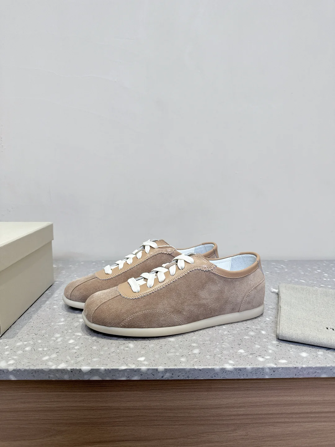 Brunello Cucinelli-Inspired Taupe Suede Sneakers – Elegant Neutral Tones