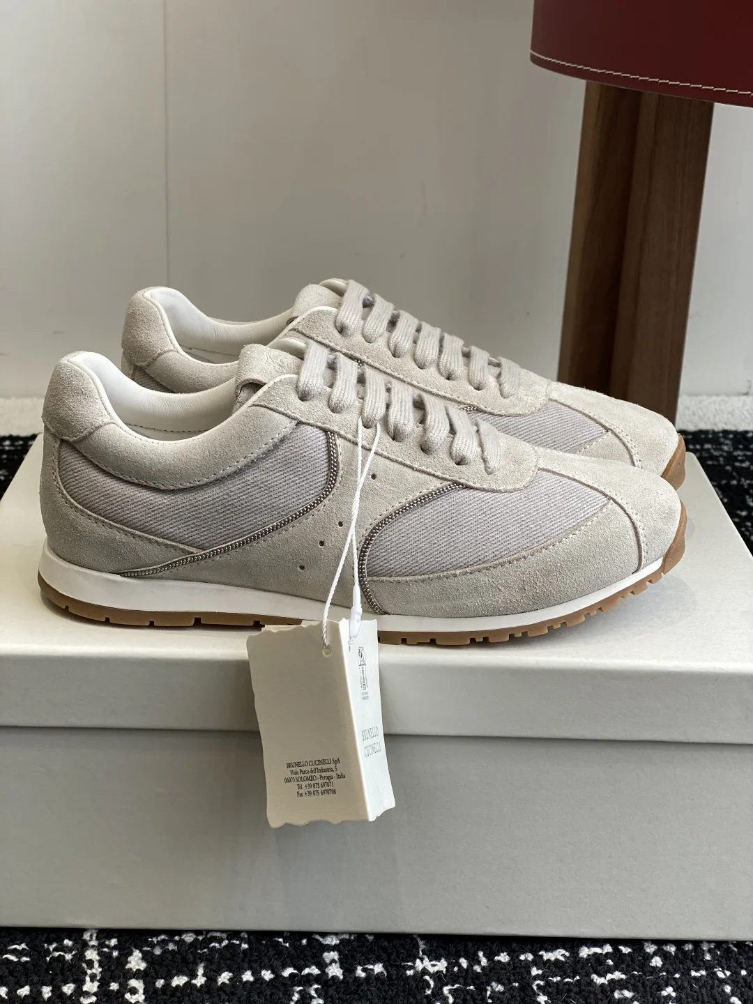 Brunello Cucinelli Light Beige Retro Runner Sneakers