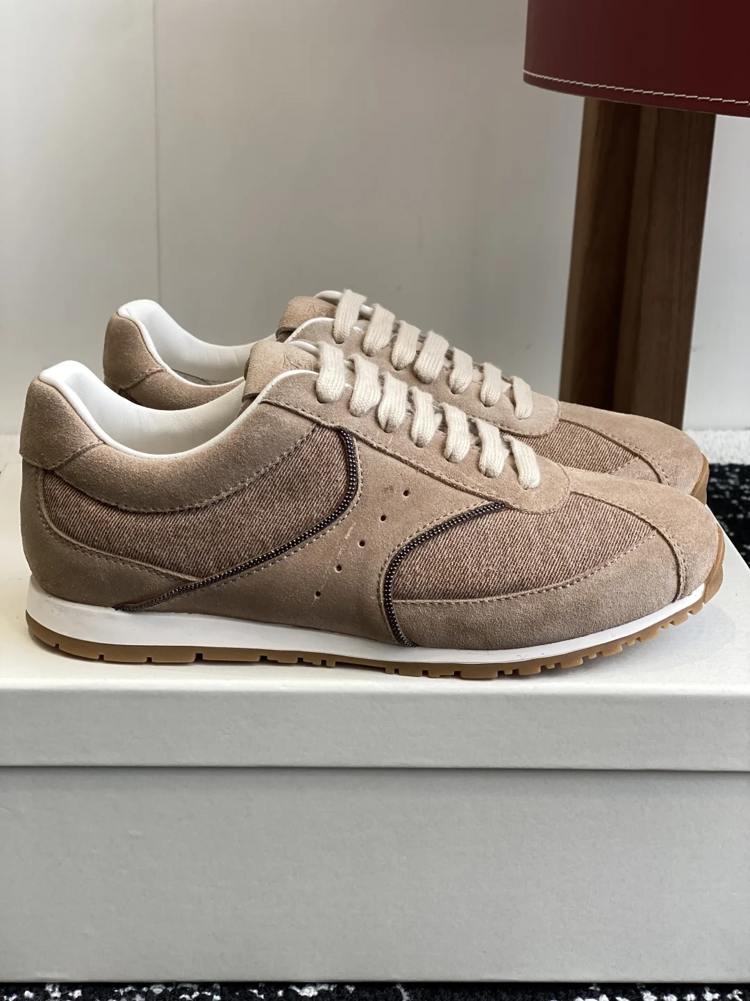 Brunello Cucinelli Beige Retro Runner Sneakers