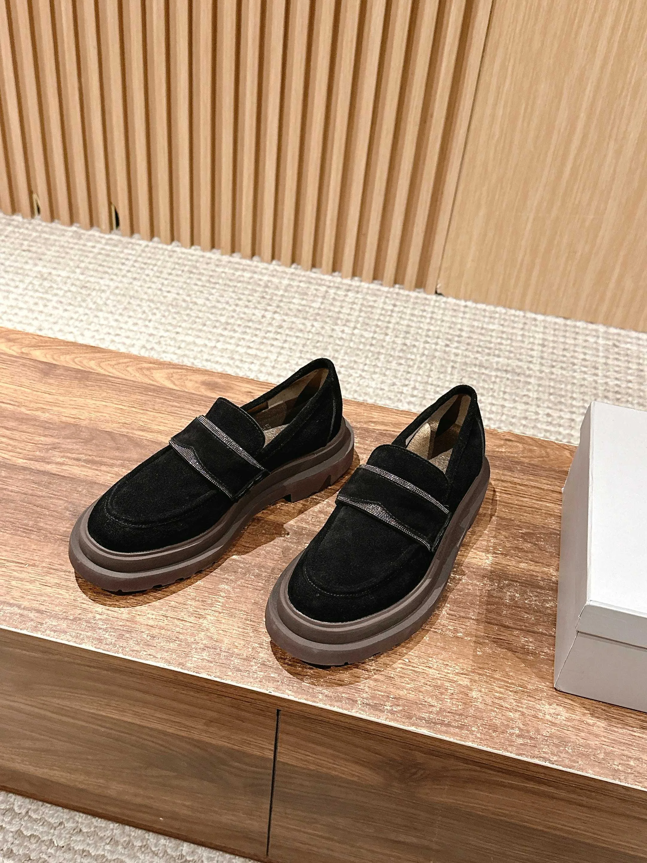 Brunello Cucinelli Black Suede Loafers – Casual Chic Footwear
