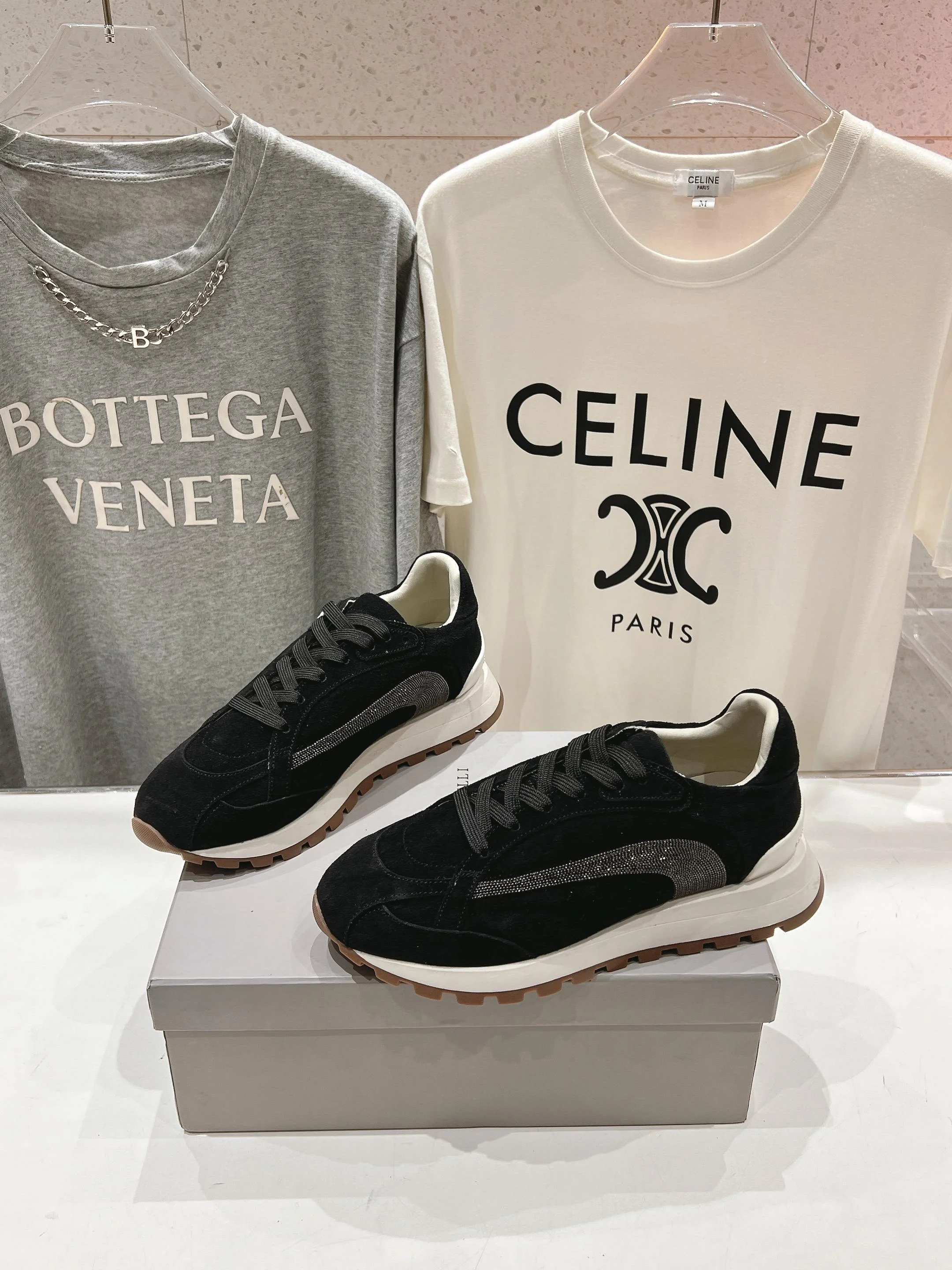 Brunello Cucinelli Black Suede Canvas Sneakers – Low-Top Luxury Trainers