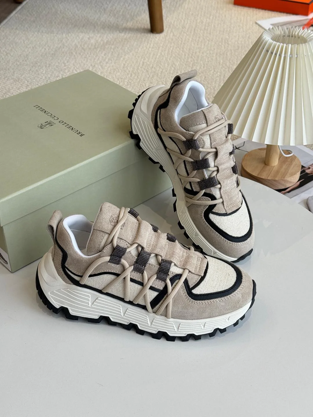 Brunello Cucinelli Beige Terrain Lace-Up Trainers