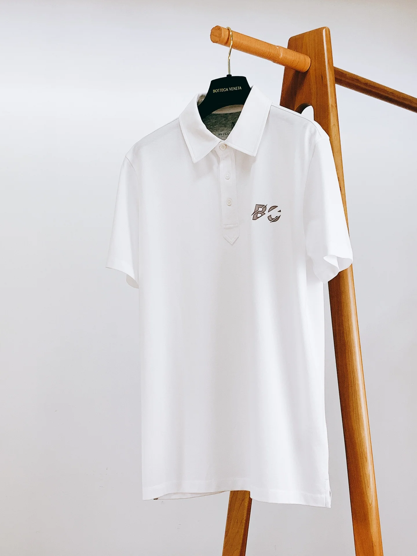 Brunello Cucinelli White Cotton Logo Polo Shirt