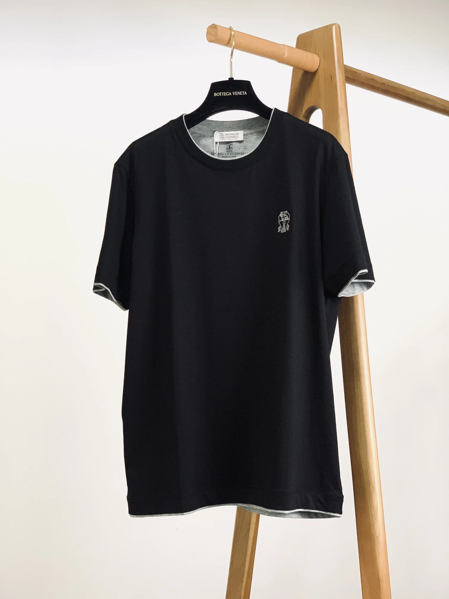 Brunello Cucinelli Black Cotton T-Shirt 