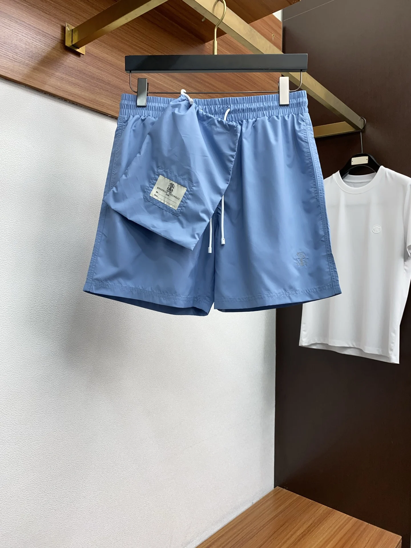 Brunello Cucinelli Blue Nylon Beach Shorts