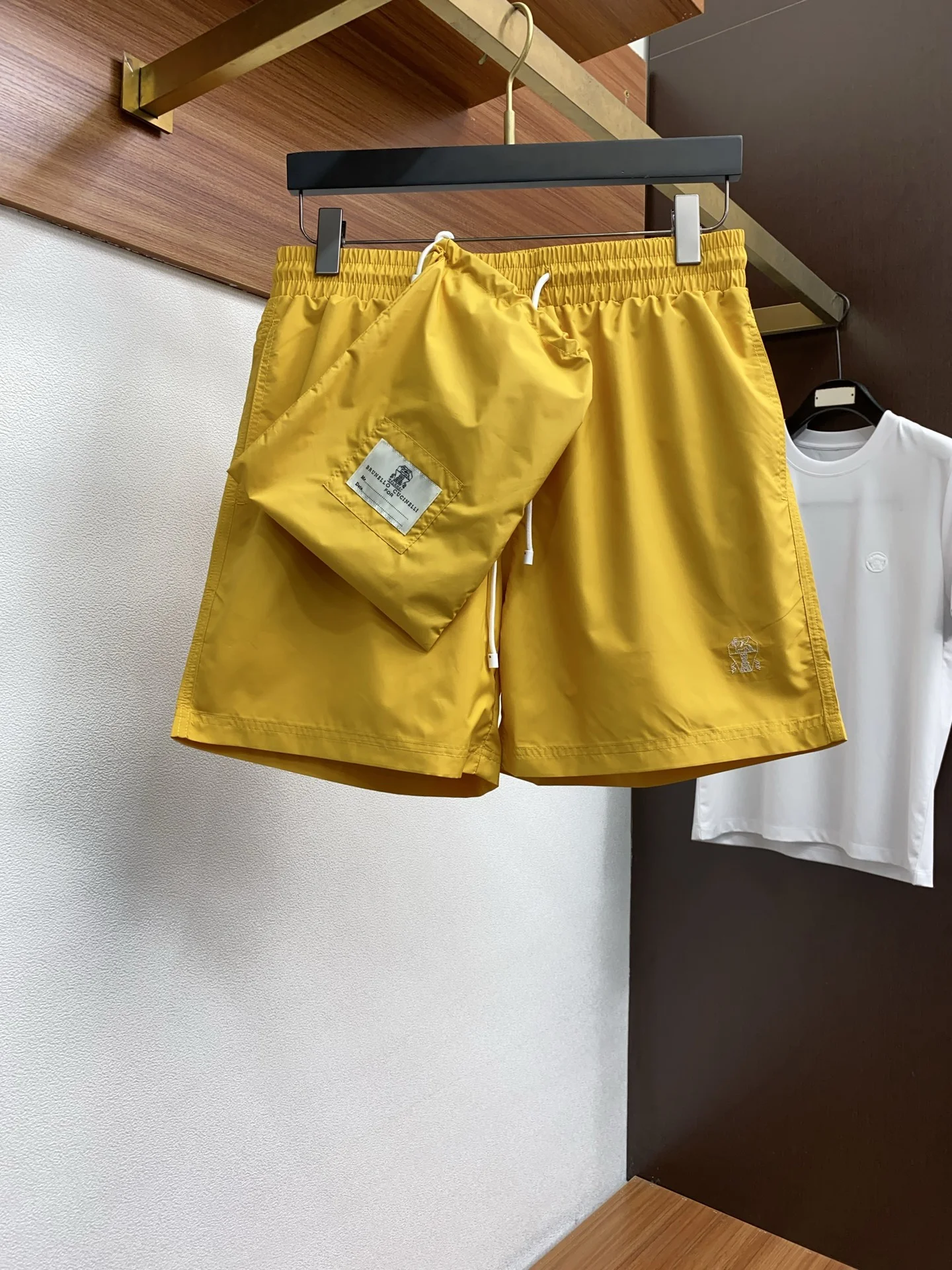 Brunello Cucinelli Yellow Nylon Swim Shorts