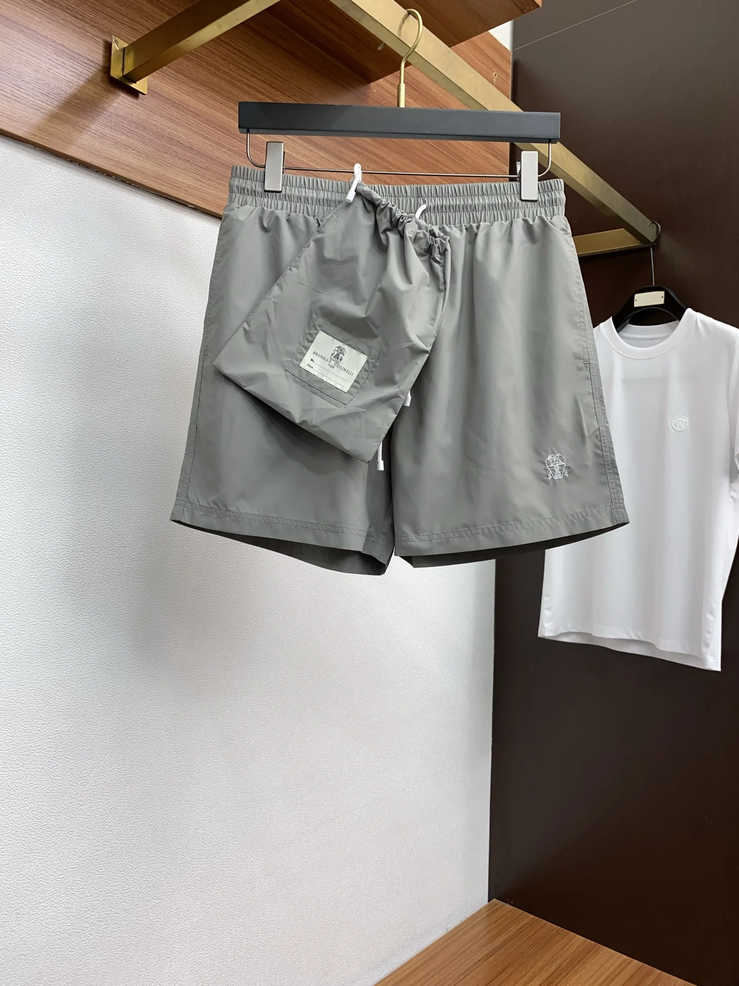 Brunello Cucinelli Grey Nylon Swim Shorts