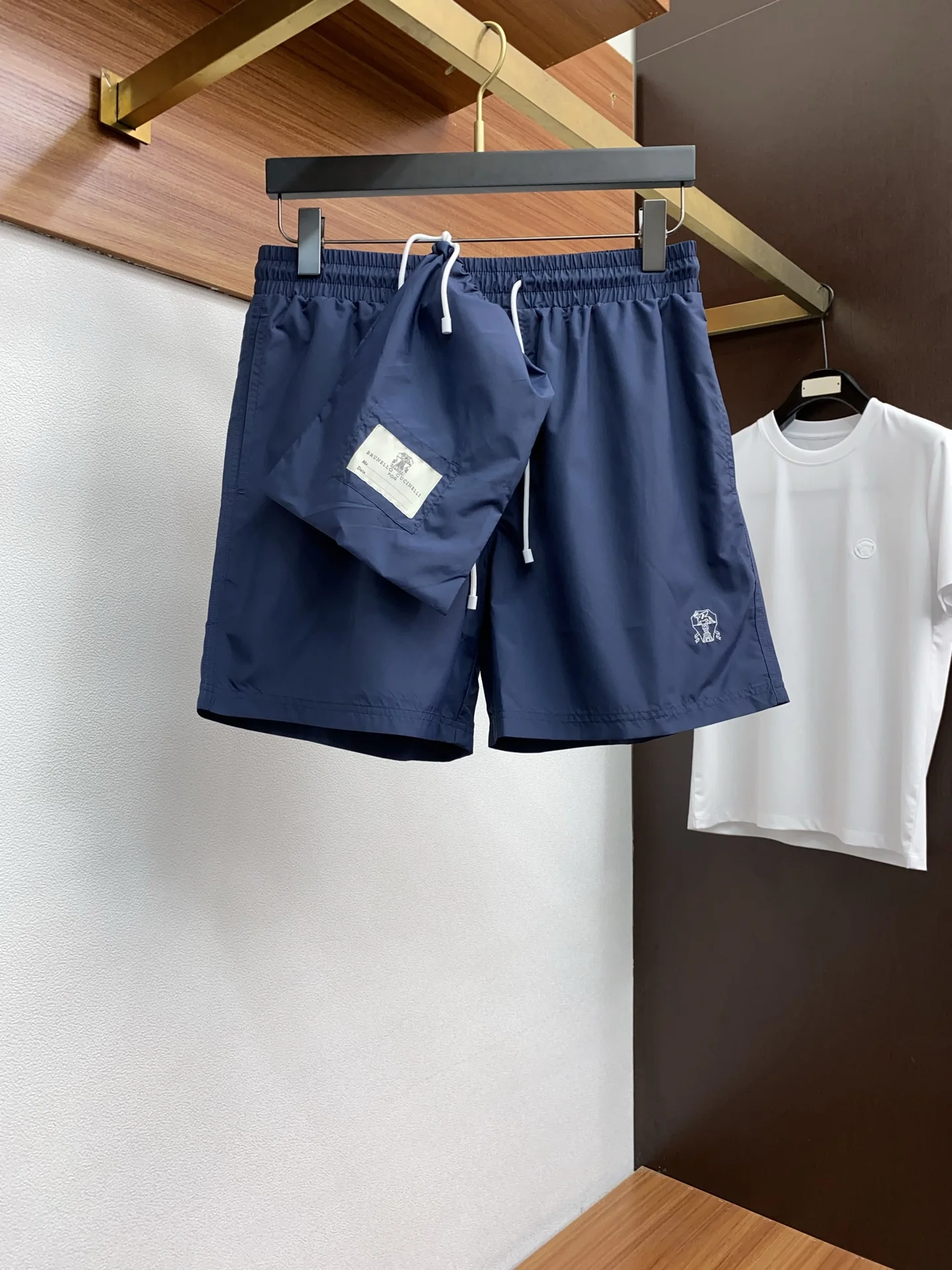 Brunello Cucinelli Navy Blue Nylon Swim Shorts