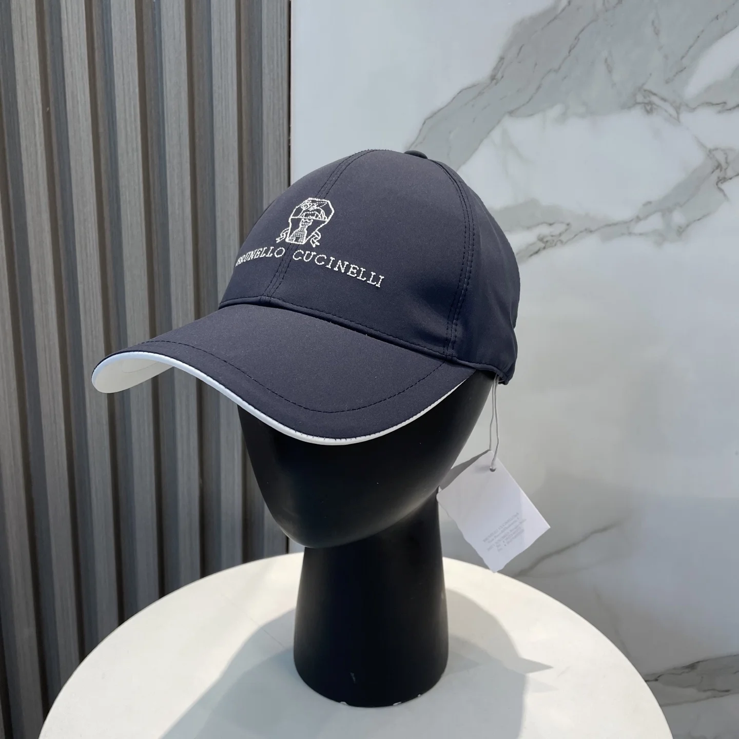 Brunello Cucinelli Unisex Logo Embroidered Baseball Cap - Dark Grey