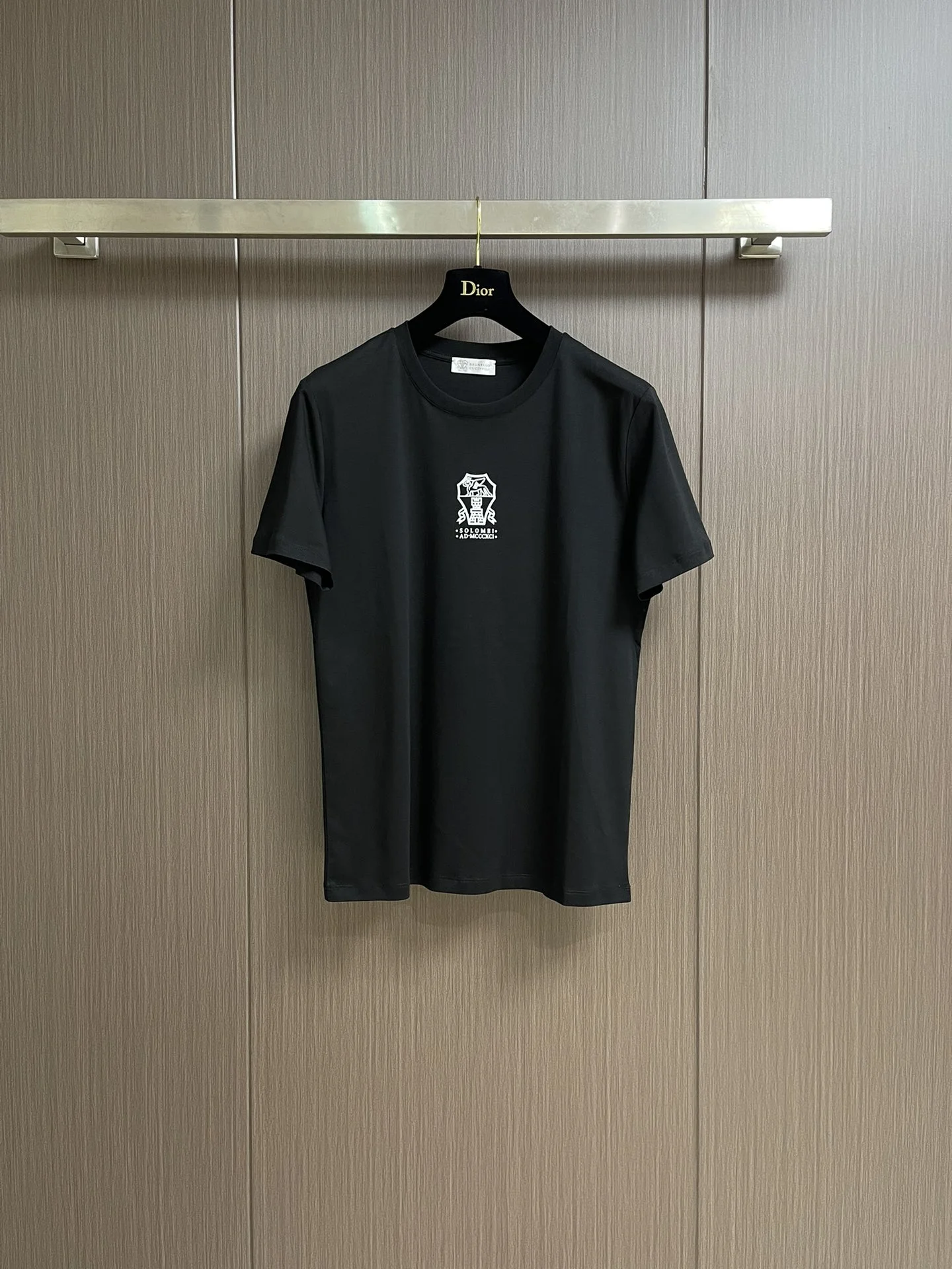 Brunello Cucinelli Men's Logo Crest T-Shirt – Black
